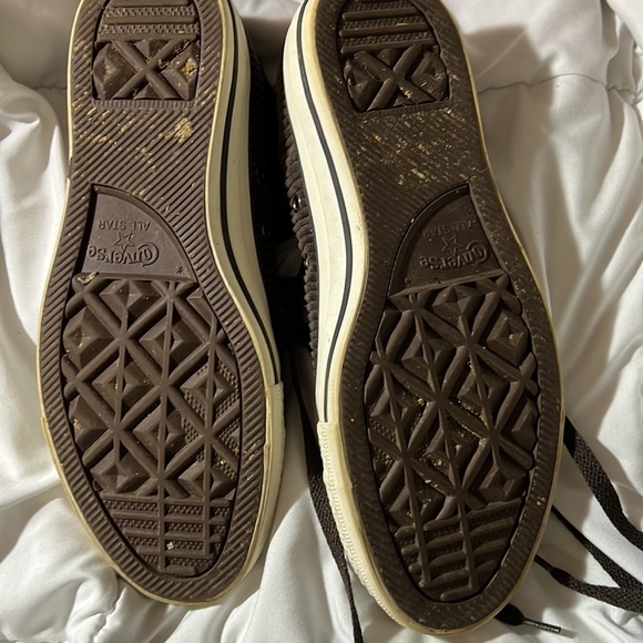 Women sz 9 men sz7 corduroy looking brown converse - Picture 4 of 7